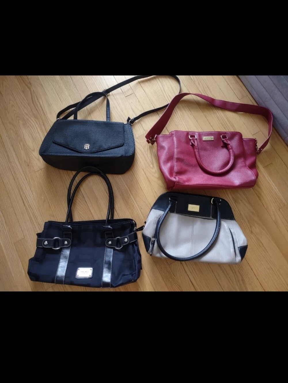 Four assorted handbags